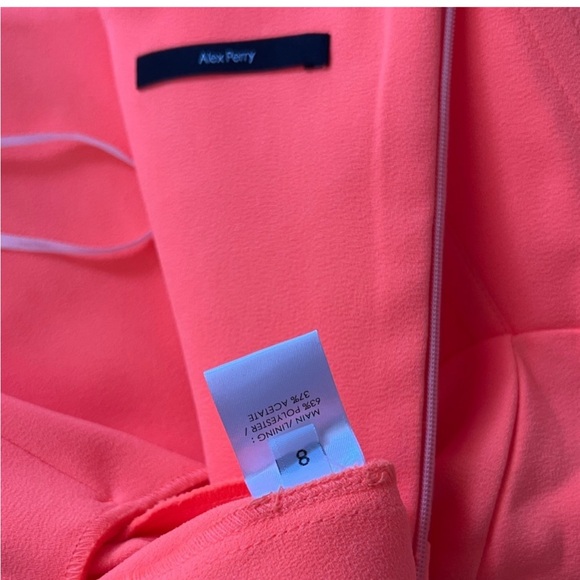 Alex Perry Caine Corset Stretch Crepe Mini Dress Orange - Picture 9 of 9